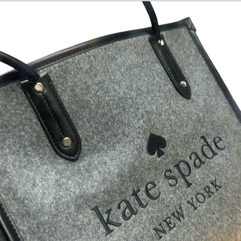 Kate Spade Ella NWOT Gray & Black Tote Shoulder Bag - Picture 6 of 9